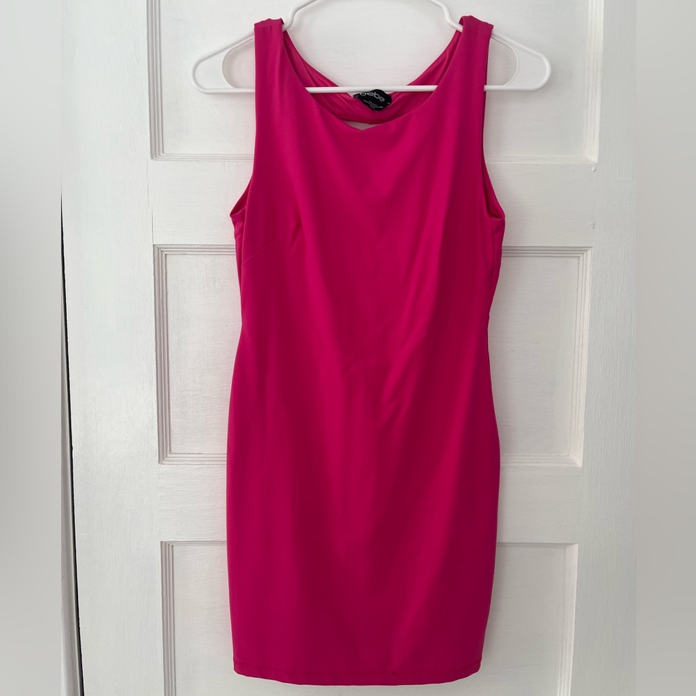 Bebe Hot Pink Open Back Mini Dress